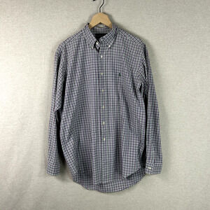 Ralph Lauren Mens Plaid Button Up Shirt Size Large Plaid Pony Classic Fit Preppy